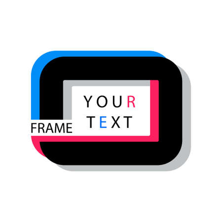 Digital vector black quote frames box blank template with print information design icon, empty citation, flat styleのイラスト素材