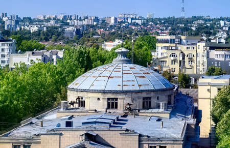 Chisinau city center panorama with buildings in Moldovaの写真素材