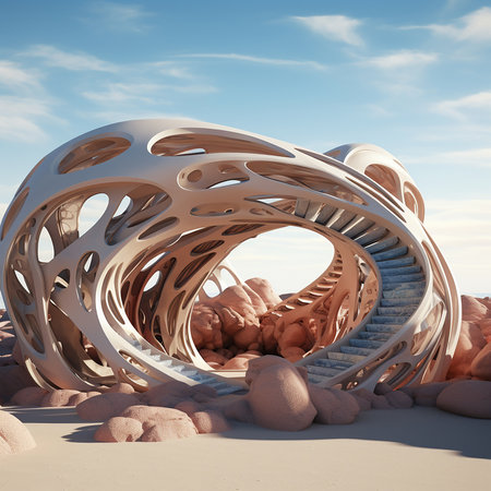 Generative AI a three-dimensional structure created in 3d softwareの素材