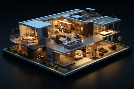 Generative AI a model of a modern house in ziphouse styleの素材
