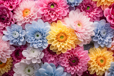 Generative AI a floral composition of several multicolored flowersの素材