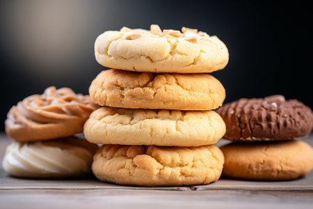 Generative AI homemade biscuits on a plateの素材