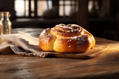 Generative AI a freshly baked loaf of breadの素材