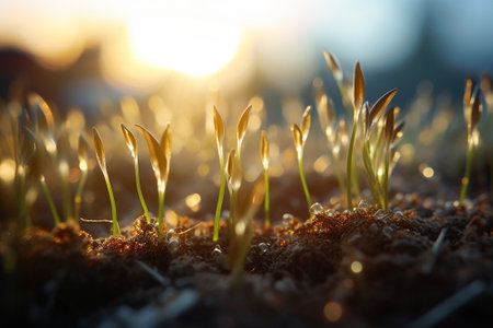 Micro plants that germinate in the soilの素材