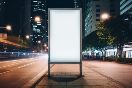 A billboard that is installed on the streetの素材