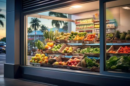 A fresh fruit and vegetable shopの素材