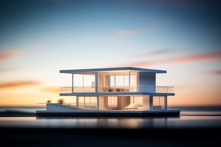 Model of a modern white buildingの素材