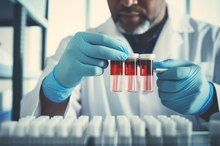 A doctor does a blood testの素材