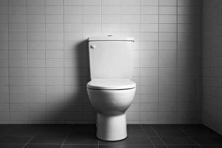 A toilet in a modern bathroomの素材