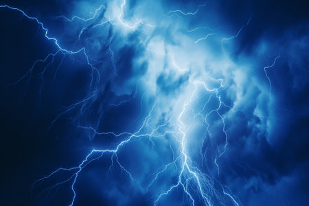 Natural phenomena, lightning in the cloudsの素材