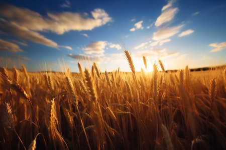 A field of wheat ready to be harvestedの素材