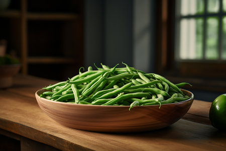 A plate of green beansの素材