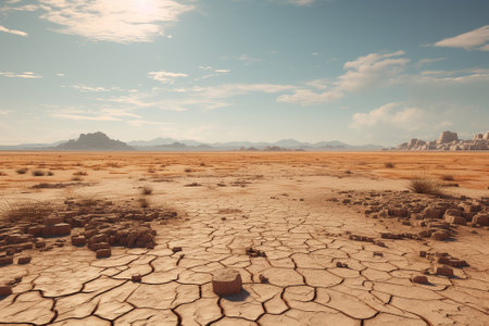 An empty prairie full of sandの素材