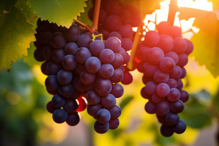 Grapes for wine on the vineの素材