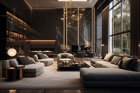 A modern interior, living roomの素材