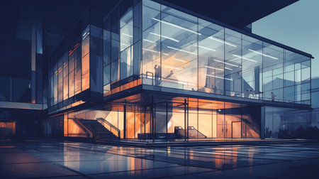 A sketch of a modern buildingの素材