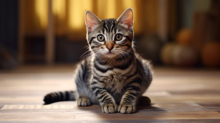 A beautiful striped catの素材