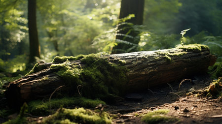 A fallen tree in the forestの素材