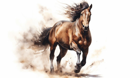 A watercolor painting of a horseの素材