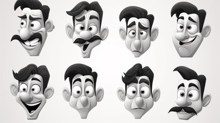 A retro portrait of a cartoon character from the 50sの素材