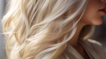 A background with blonde hair of a modelの素材