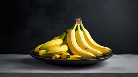 Bananas on a ceramic plateの素材