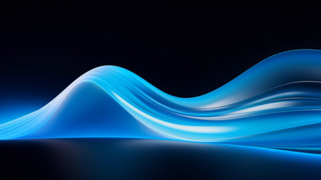 A neon blue background with abstract wavesの素材