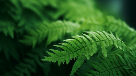 A background of ferns in the forestの素材
