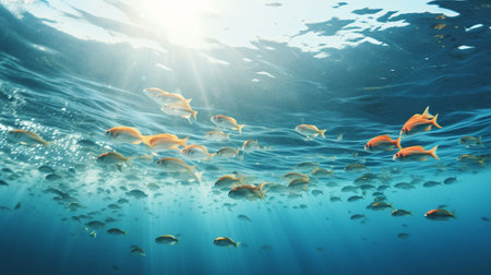 A lot of fish in the oceanの素材