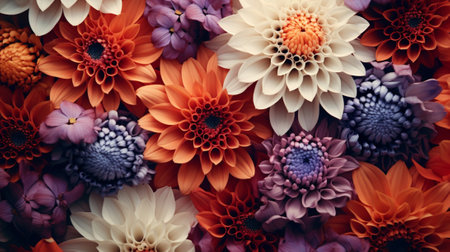 An abstract pattern of living flowersの素材