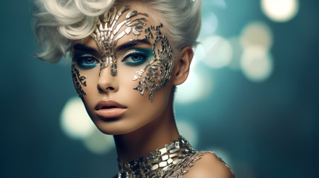 The beautiful fantastic makeup of a modelの素材