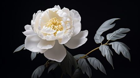 A beautiful white peony flowerの素材