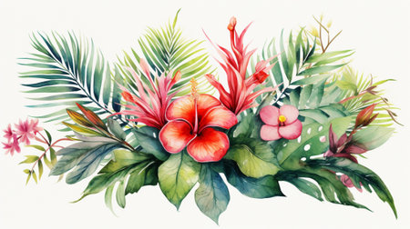 Tropical wonders, in watercolor clipart styleの素材