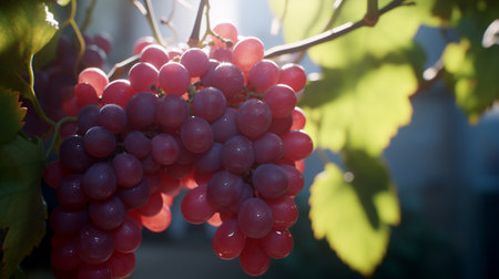 Delicious grapes on the vineの素材