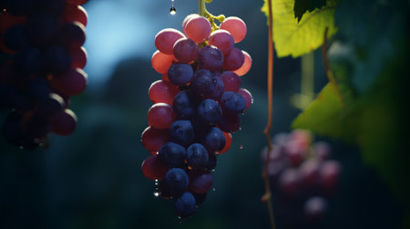 Delicious grapes on the vineの素材