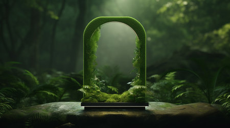 An elegant stand with vegetation, in the middle of natureの素材