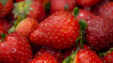 A background with delicious strawberriesの素材