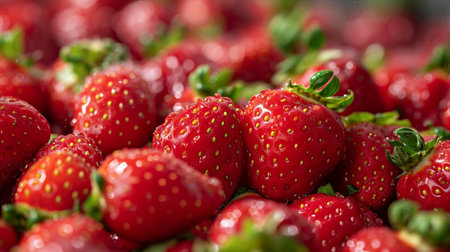 A background with delicious strawberriesの素材