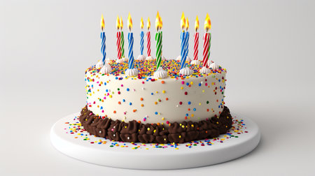 A delicious birthday cake with candlesの素材
