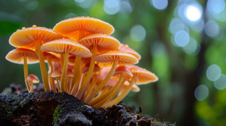 Edible mushrooms in the forestの素材