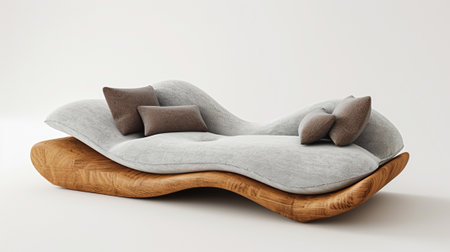The conceptual design of an armchair on a white backgroundの素材