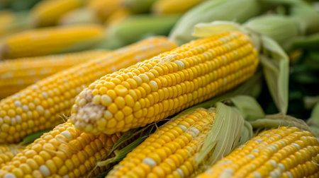 A background of fresh cornの素材