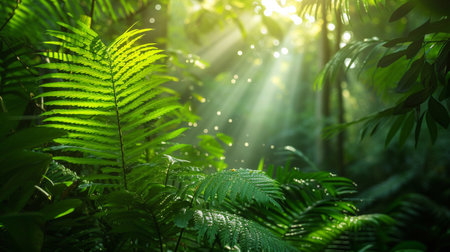 The vegetation of a tropical forestの素材