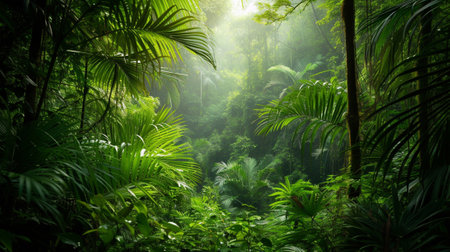 The vegetation of a tropical forestの素材