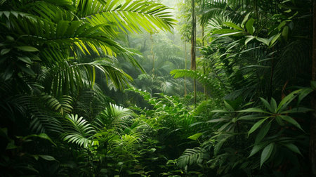 The vegetation of a tropical forestの素材