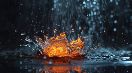 An explosion in the water at high speedの素材