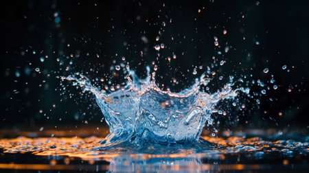An explosion in the water at high speedの素材