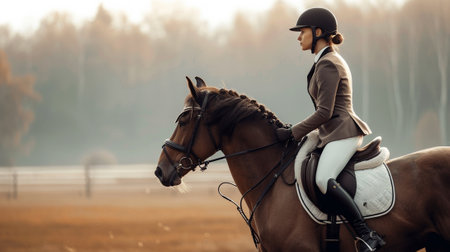 Portrait of an equestrian athleteの素材