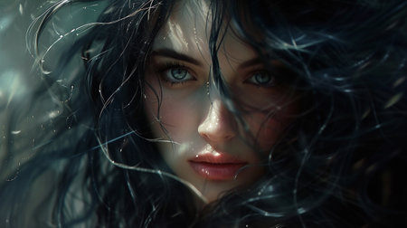Portrait of a mystical brunette girlの素材