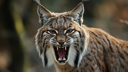 A lynx, fear of animalsの素材